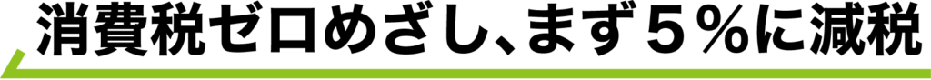 消費税ゼロめざし、まず５％に減税